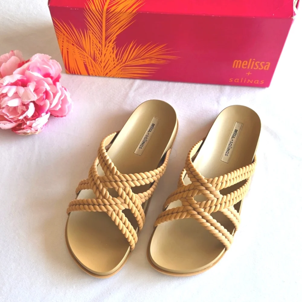 🏷️Melissa Shoes Cosmic + Salinas AD Sandals Made In Brazil Size 10M Women's